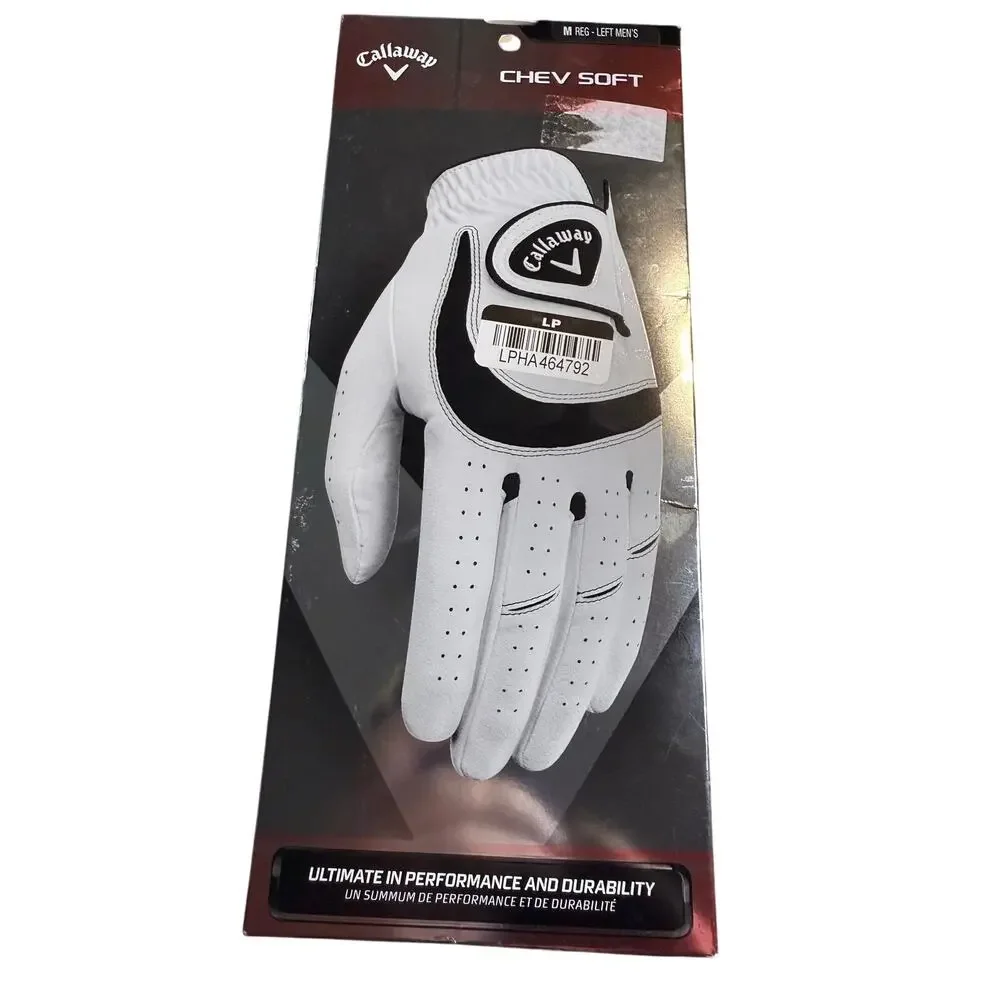 Callaway Chev Soft Golf Glove, Left Handed, Hook & Loop Closure, Medium, NWT